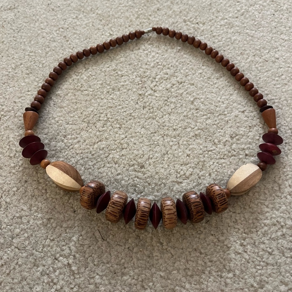 All wood necklace.